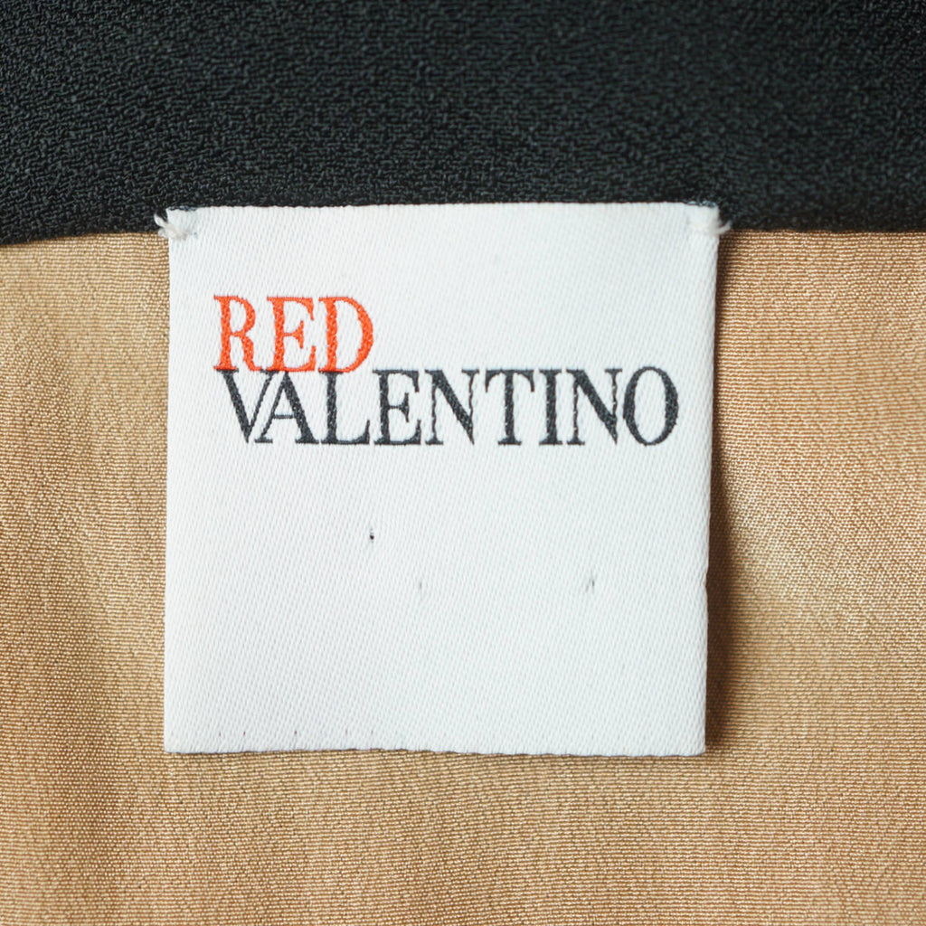 Red Valentino Dress Black Crepe with Lace Size L US 12 Italian 46 - Poppy's Vintage Clothing