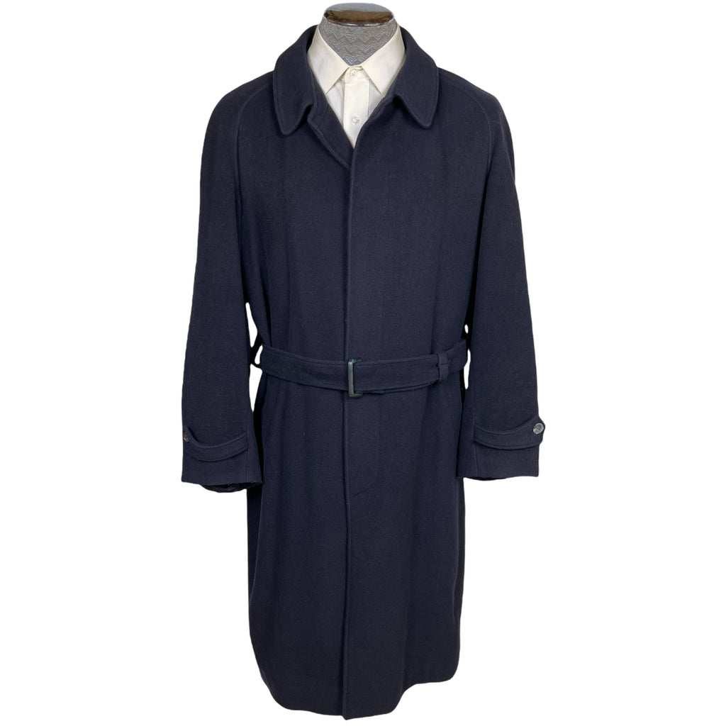 Vintage 85% Cashmere Coat Van Gils Overcoat Navy Blue Size L
