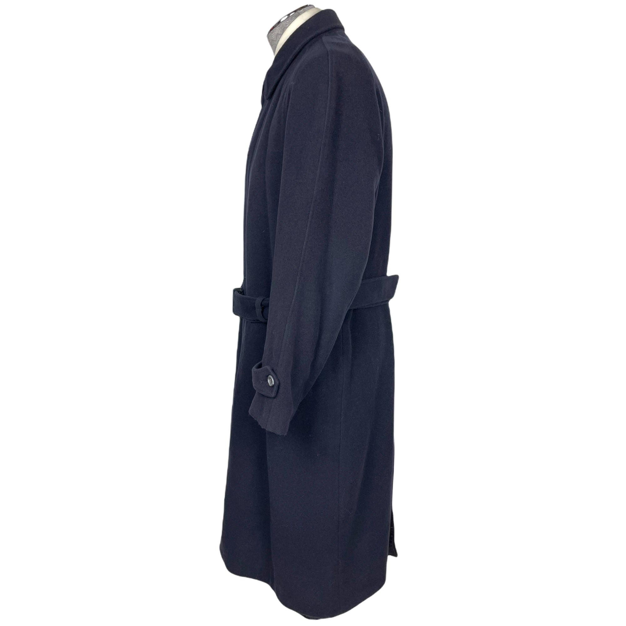 Vintage 85% Cashmere Coat Van Gils Overcoat Navy Blue Size L