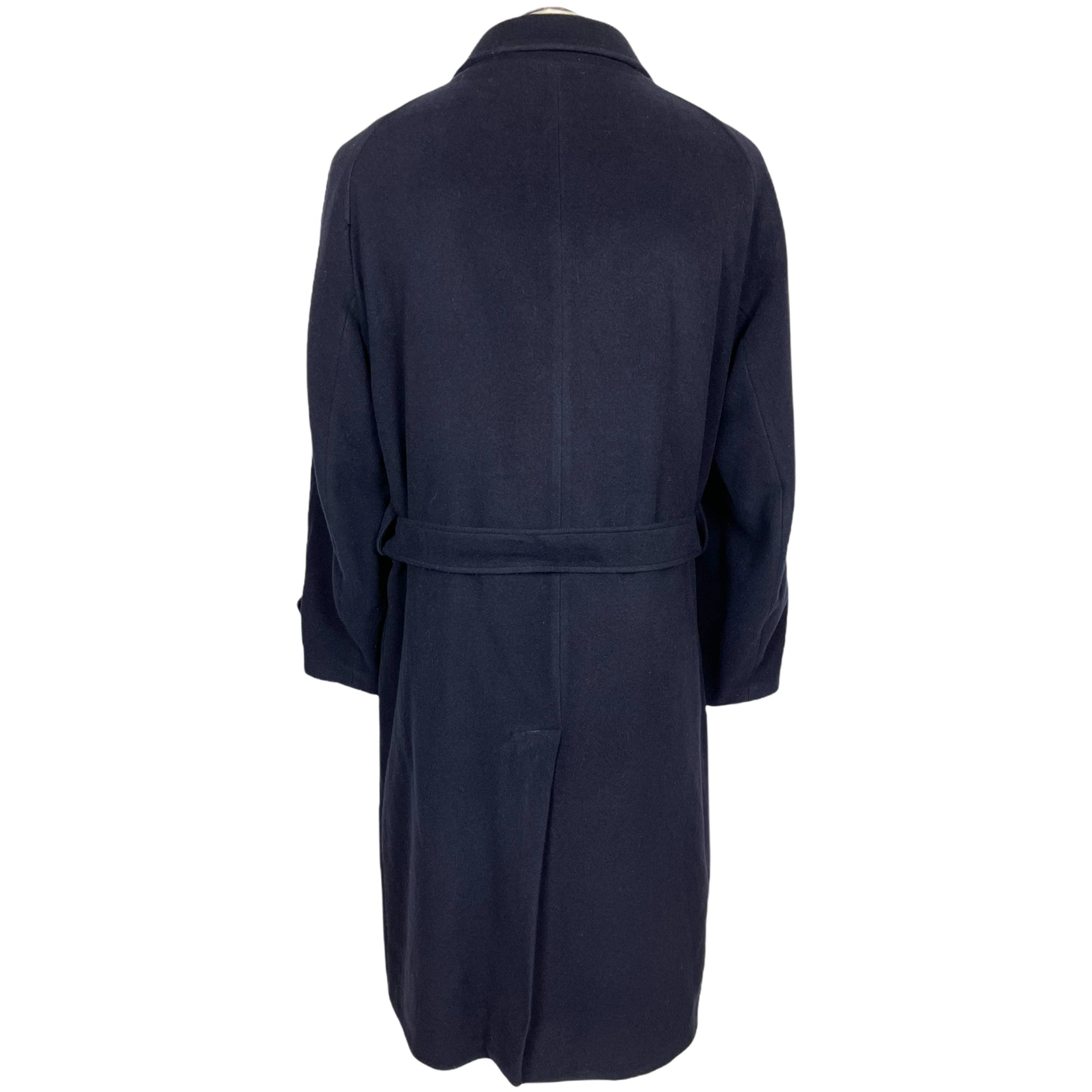 Vintage 85% Cashmere Coat Van Gils Overcoat Navy Blue Size L
