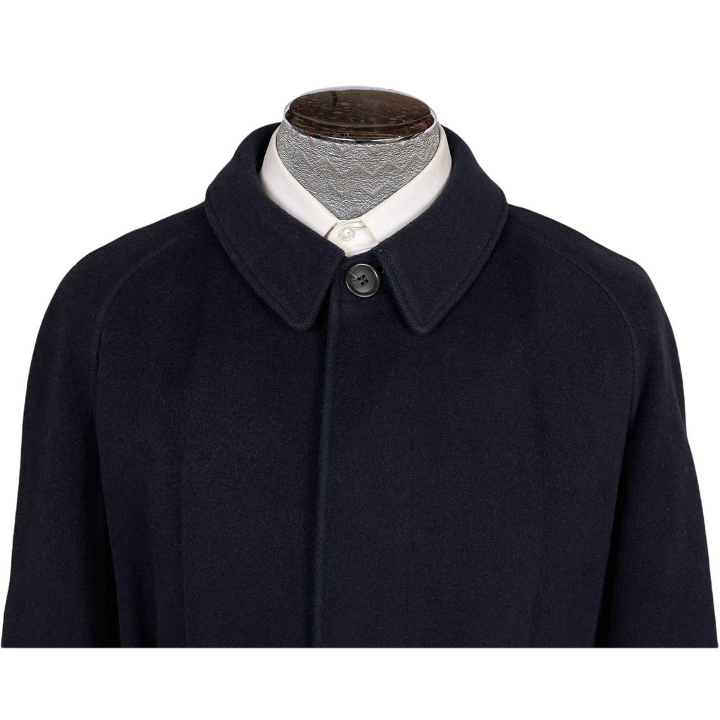 Vintage 85% Cashmere Coat Van Gils Overcoat Navy Blue Size L