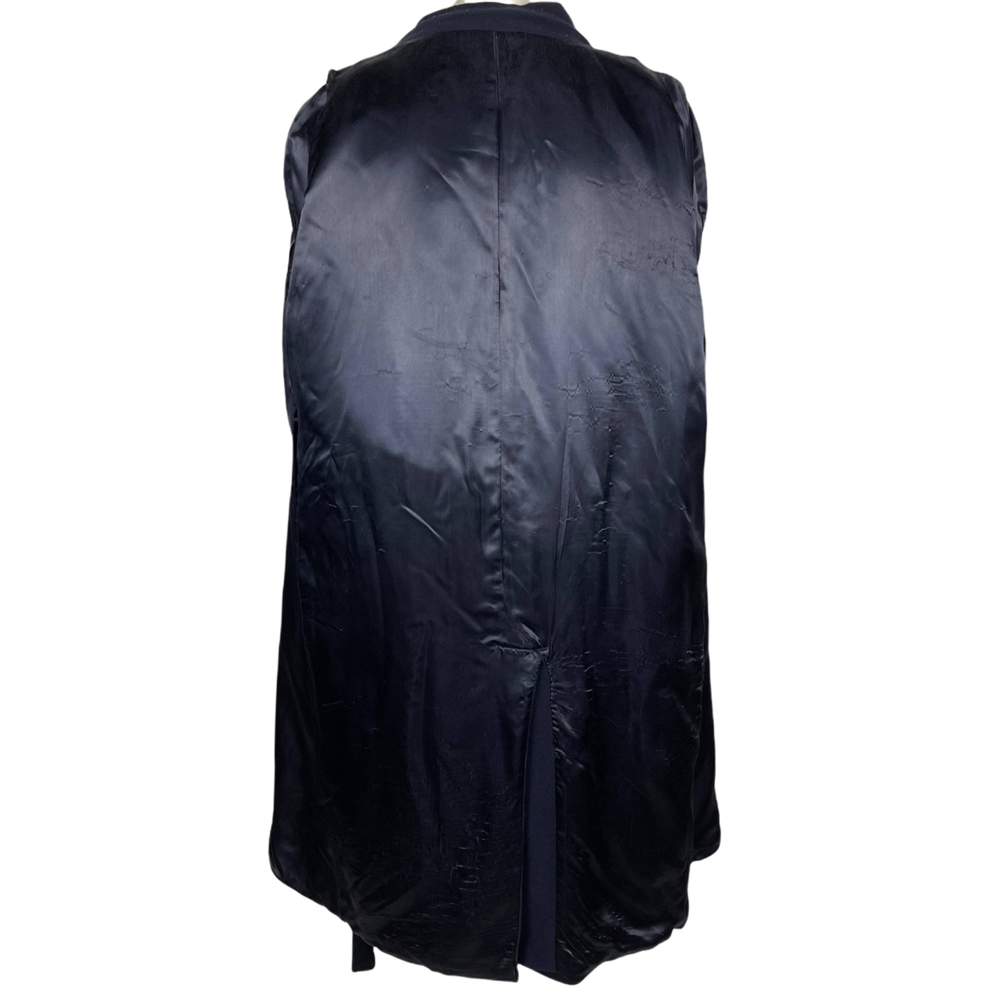 Vintage 85% Cashmere Coat Van Gils Overcoat Navy Blue Size L