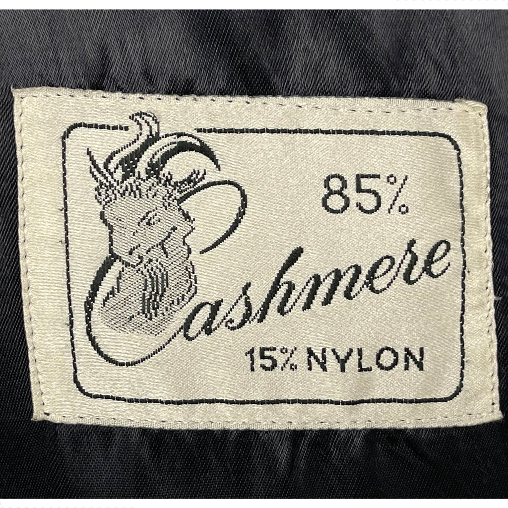 Vintage 85% Cashmere Coat Van Gils Overcoat Navy Blue Size L