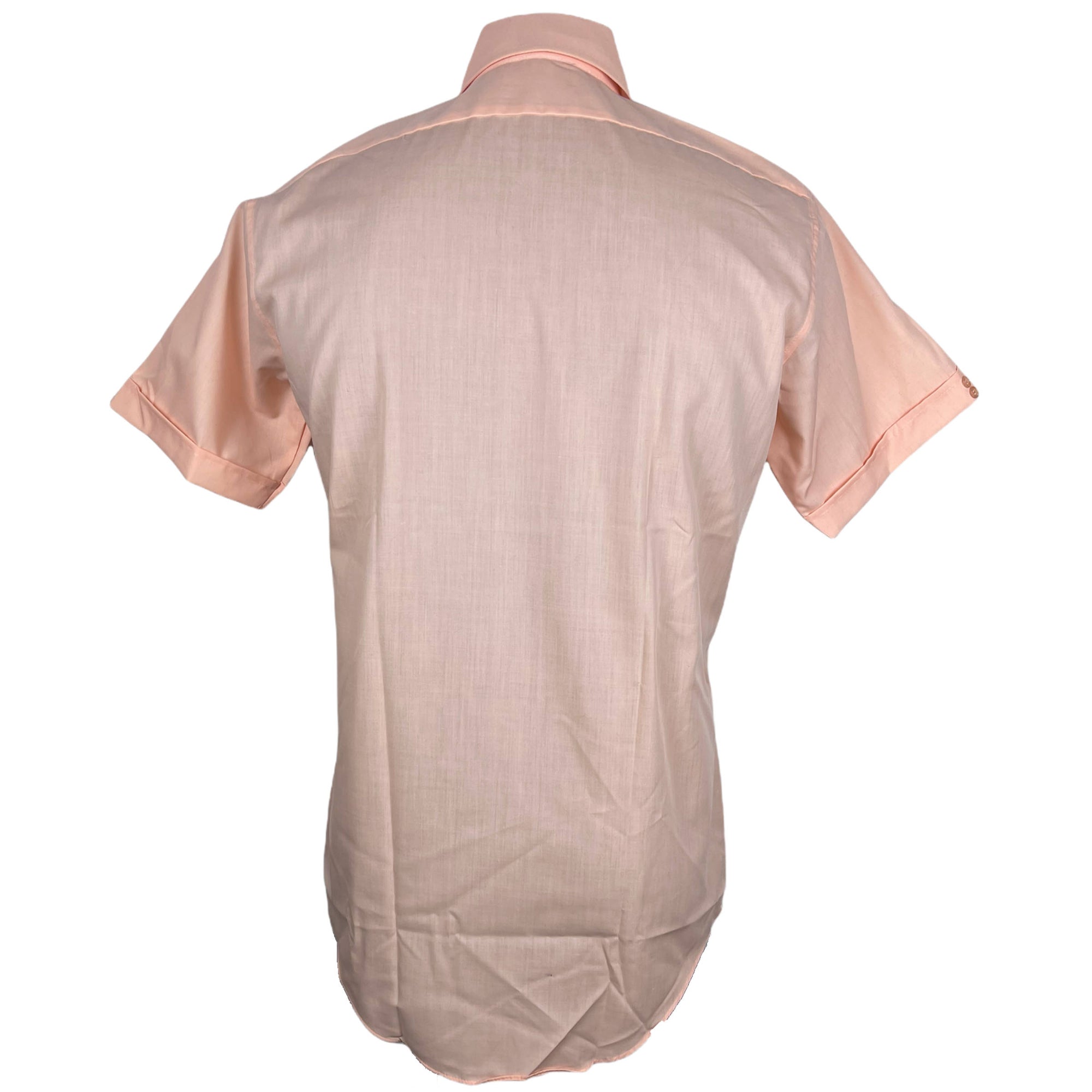 Vintage NOS 1970s Short Sleeve Dress Shirt Unused Pink Sz M
