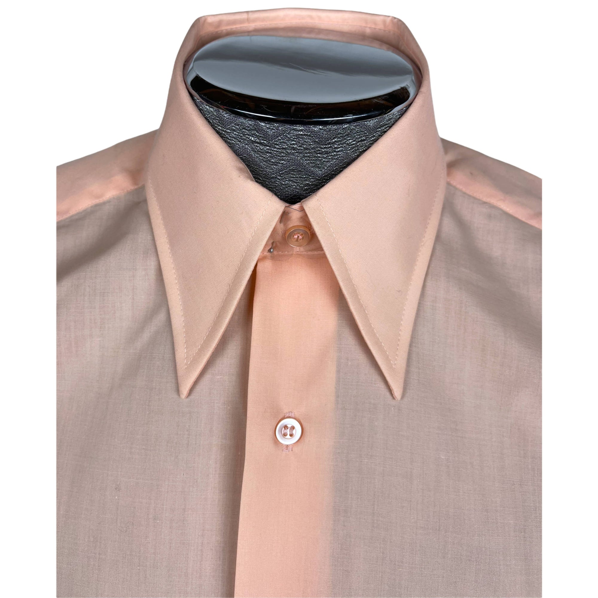 Vintage NOS 1970s Short Sleeve Dress Shirt Unused Pink Sz M