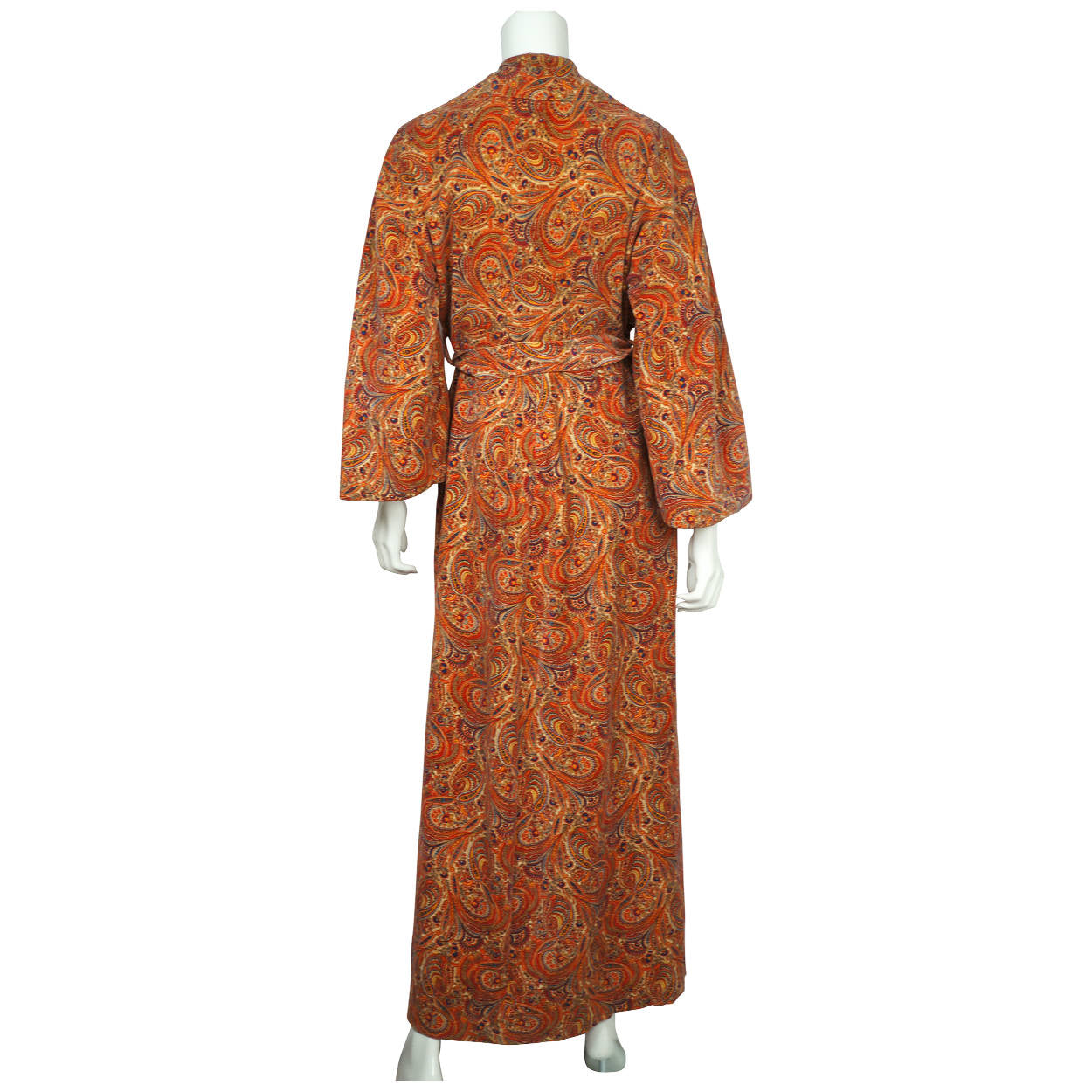 Vintage 1960s Paisley Velvet Dressing Gown Liberty Print Fabric Ladies Size M - Poppy's Vintage Clothing