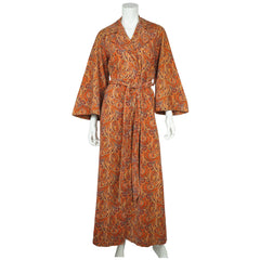 Vintage 1960s Paisley Velvet Dressing Gown Liberty Print Fabric Ladies Size M - Poppy's Vintage Clothing