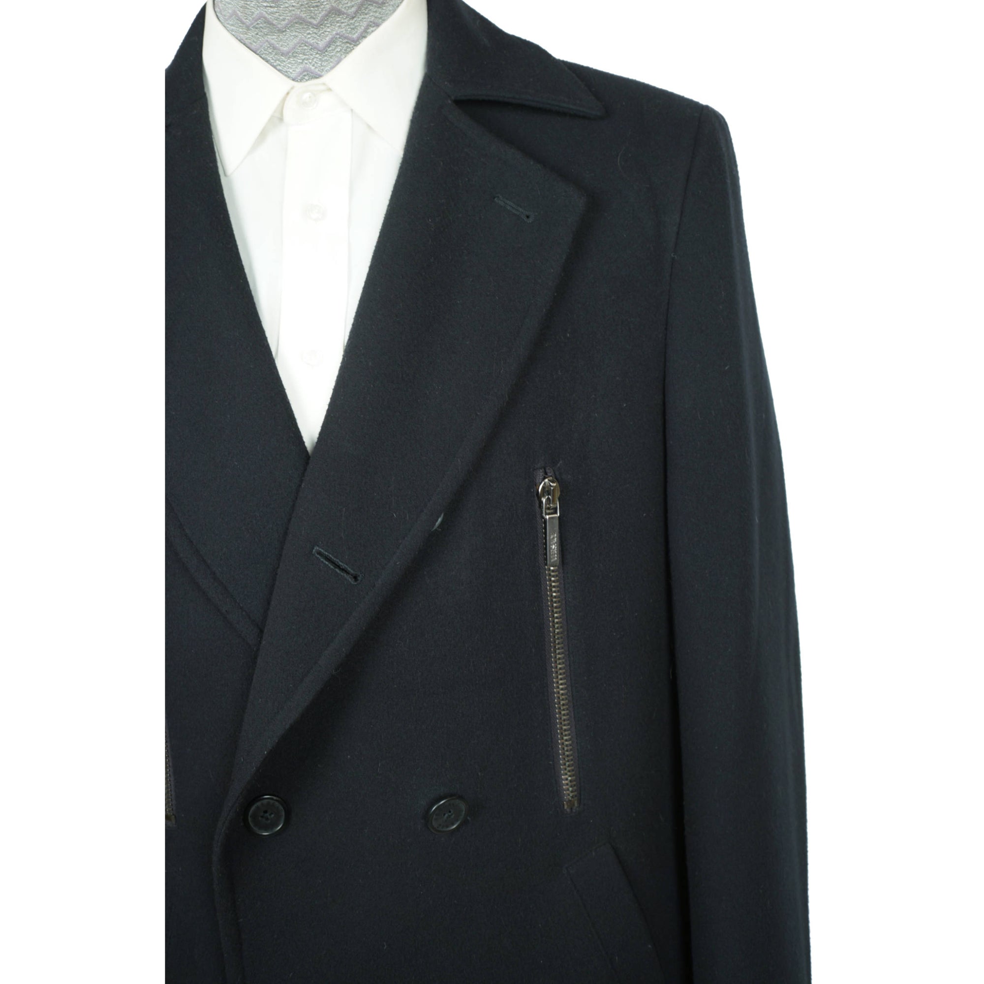 Versace Classic Coat Mens Pea Jacket Size M Italian 50 - Poppy's Vintage Clothing