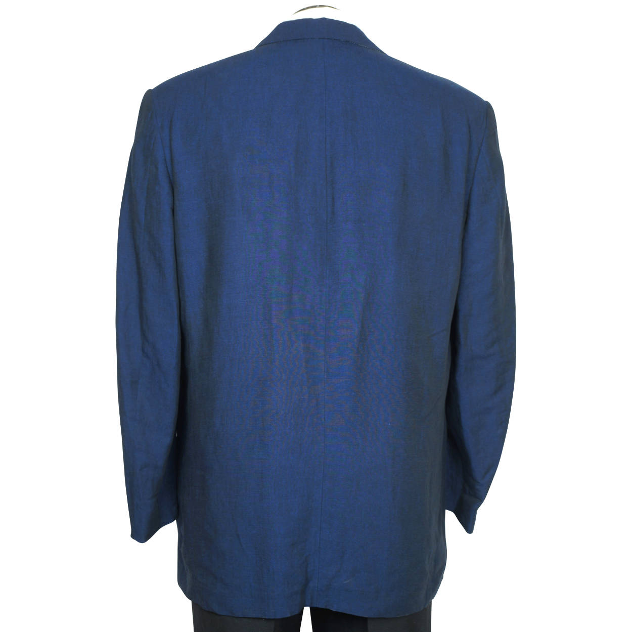 Vintage Gianni Versace Versus Blazer Mens Suit Jacket Blue Linen Size M Italy 50 - Poppy's Vintage Clothing