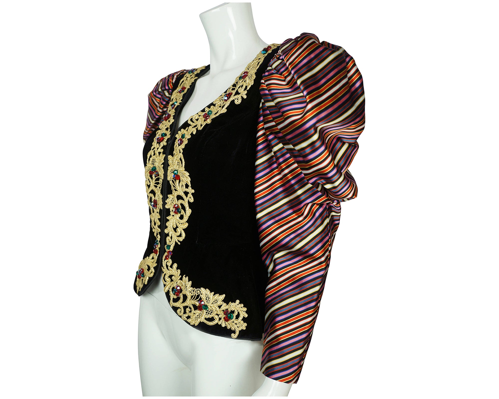 Vintage 1980s Victor Costa Jacket Theatrical Ball Gown Top Size Medium - Poppy's Vintage Clothing