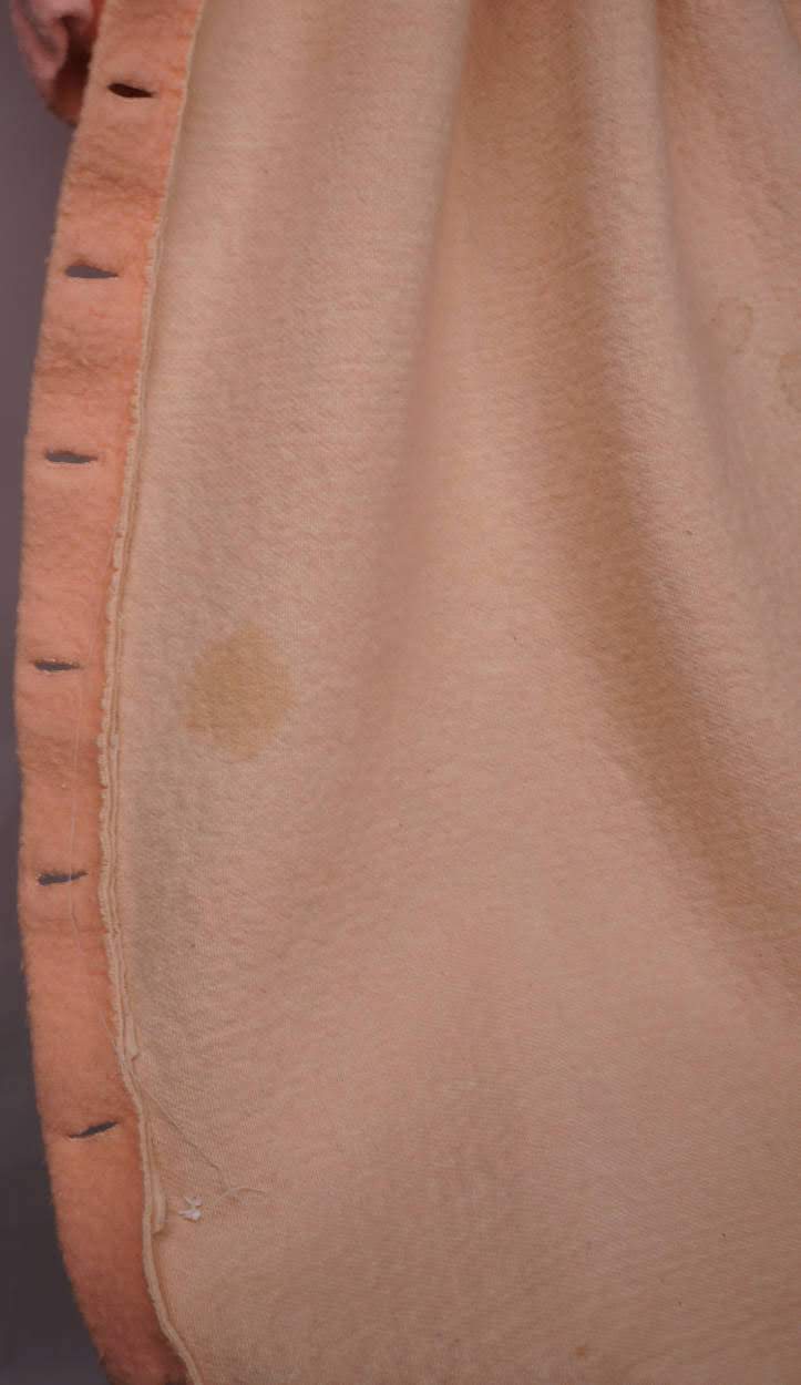 Antique Victorian Dressing Gown Pink Fleece Wool Flannel with Leg O' Mutton Sleeve - Poppy's Vintage Clothing