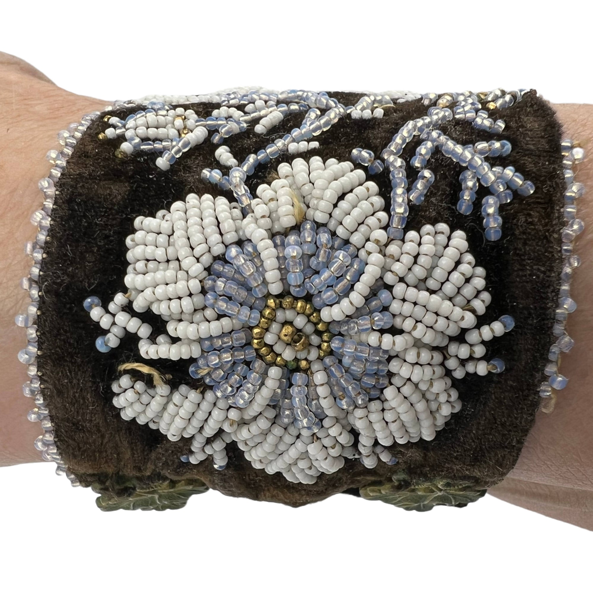 Antique Iroquois Beaded Cuffs Victorian Era 1870-1890