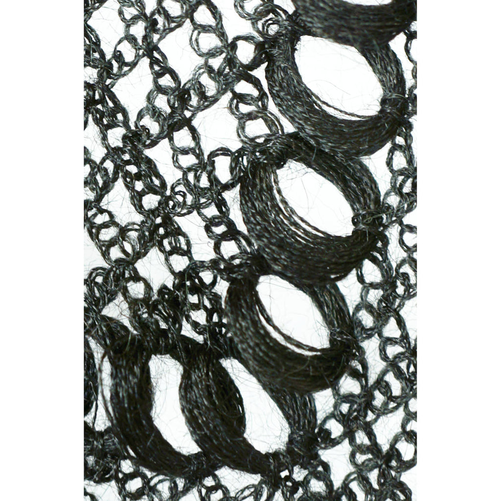 Antique Victorian Mourning Shawl Ring Knit Wool with Hairpin Edges - Poppy's Vintage Clothing