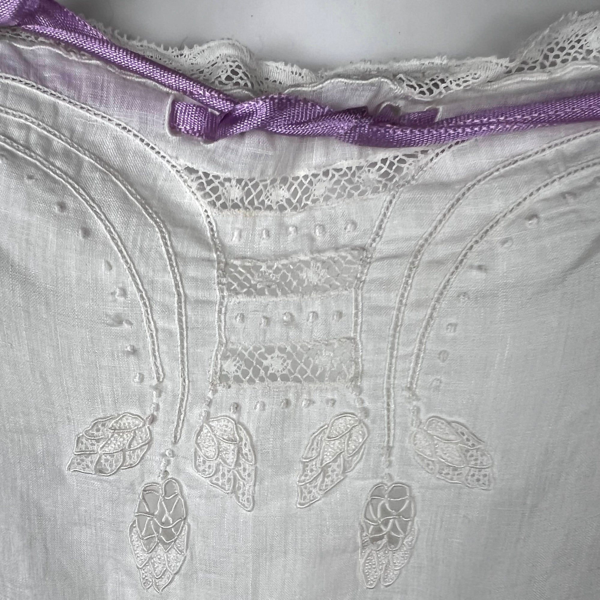 Antique Edwardian Slip White Lawn Cotton w Buttoned Crotch