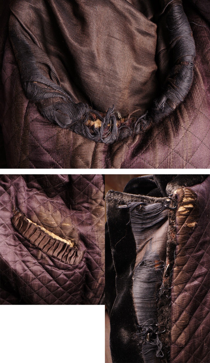 Victorian Black Plush Velvet Womens Coat Steampunk XS - Poppy's Vintage Clothing