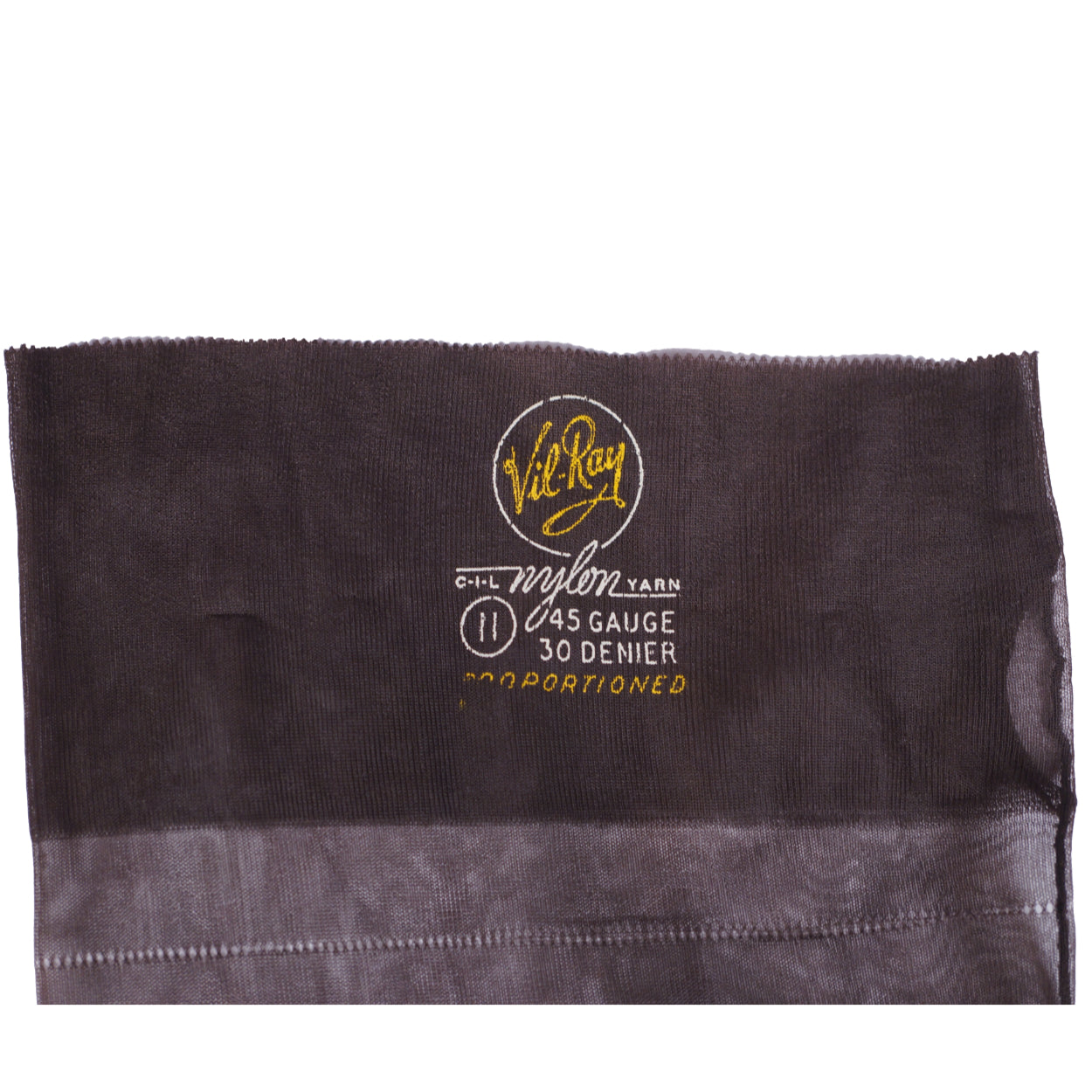 Vintage 1940s Brown Nylon Stockings Seamed Cuban Heel Vil Ray Size 11 x 35 - Poppy's Vintage Clothing