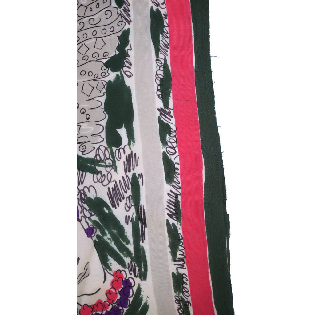 Vintage 1940s Silk Scarf Square w Heads Wearing Turban &amp; Snood Hats - Poppy's Vintage Clothing