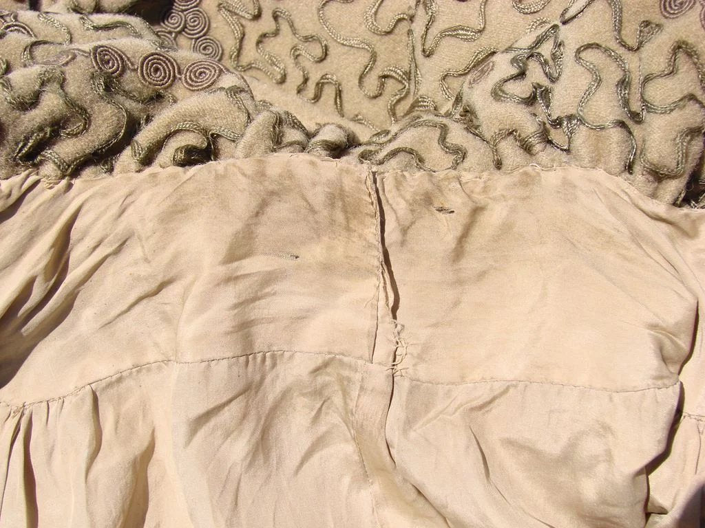 Vintage 1920s Wool Cloak with Soutache Trim - Poppy's Vintage Clothing