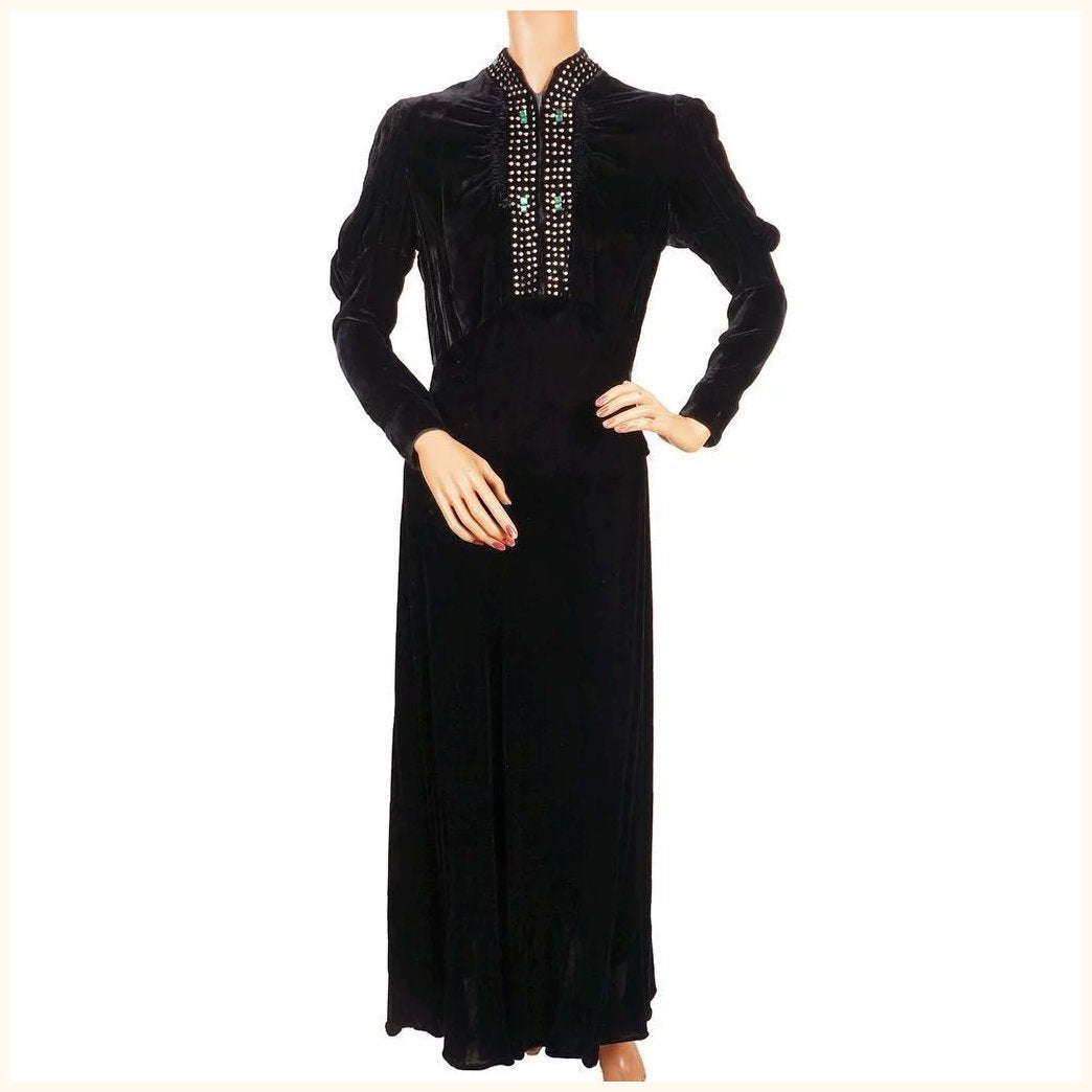 Vintage black draped dress