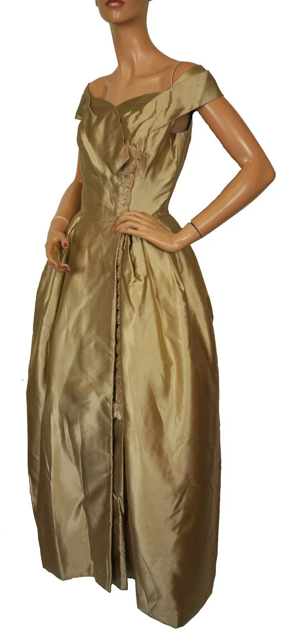 Vintage 1940s Evening Gown by Bianca Gusmaroli Canadian Couturier - Size S - Poppy's Vintage Clothing