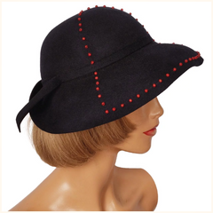 Vintage 1940s Stetson Felt Hat Ladies Size S / M - Poppy's Vintage Clothing