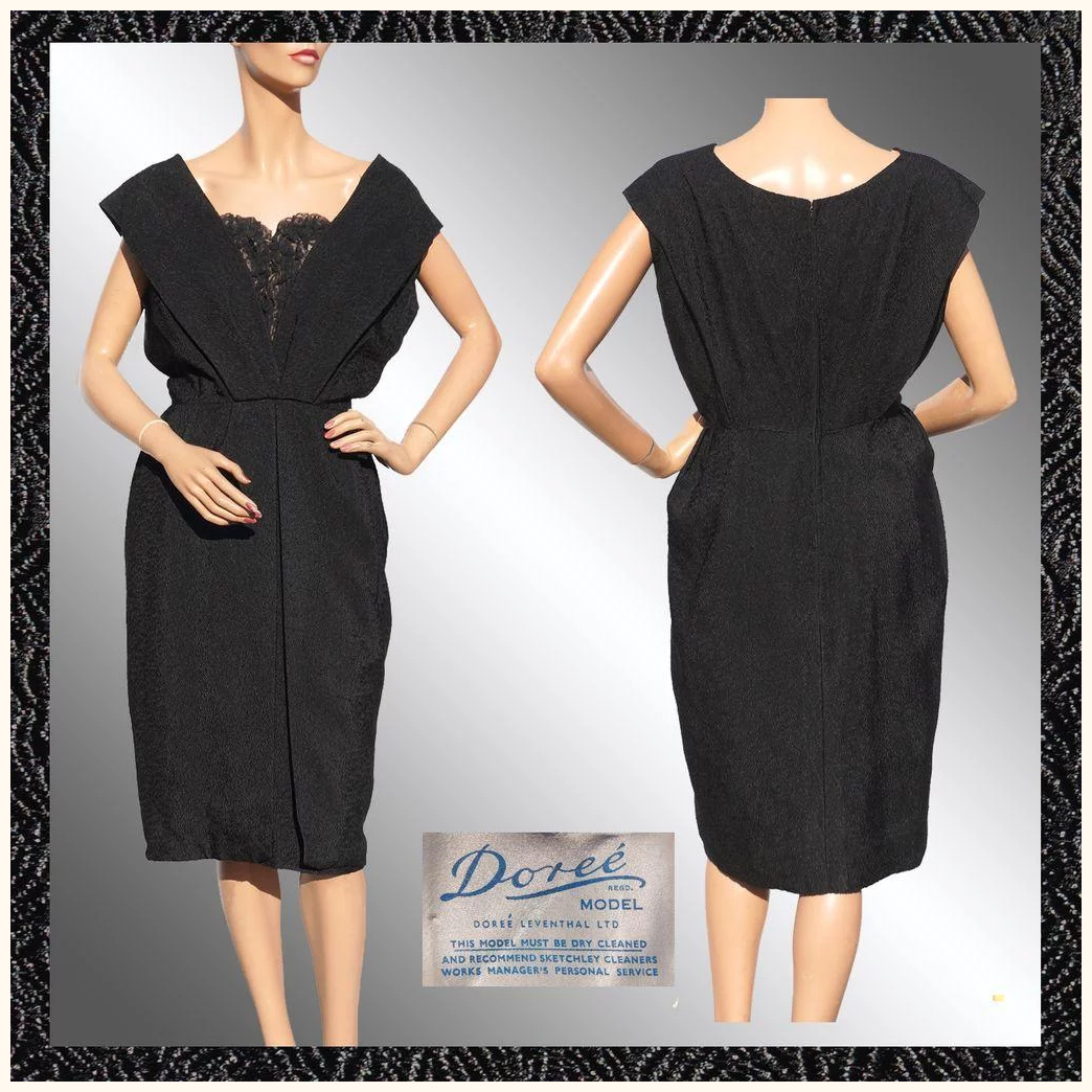 Vintage 1950s Cocktail Party Dress - Doree Leventhal - L - Poppy's Vintage Clothing
