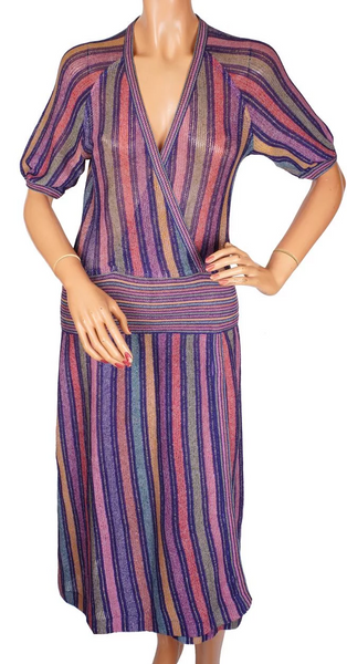 Vintage 1970s Missoni For Bloomingdales Knit Linen Dress Ladies Size S Small - Poppy's Vintage Clothing