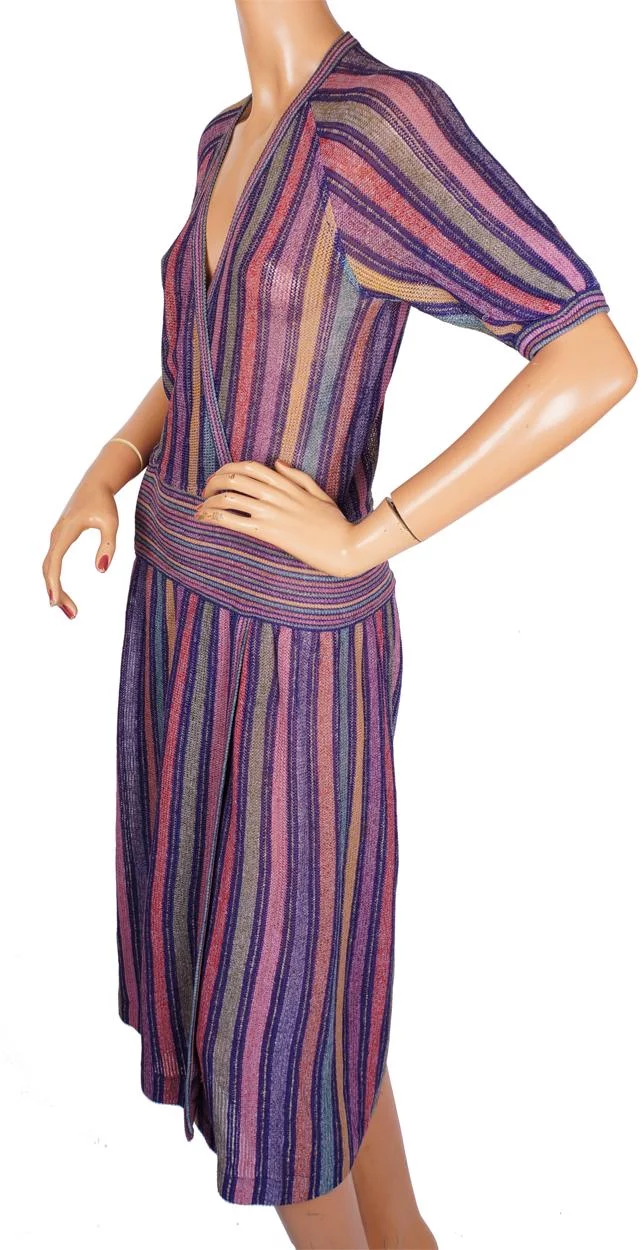 Vintage 1970s Missoni For Bloomingdales Knit Linen Dress Ladies Size S Small - Poppy's Vintage Clothing