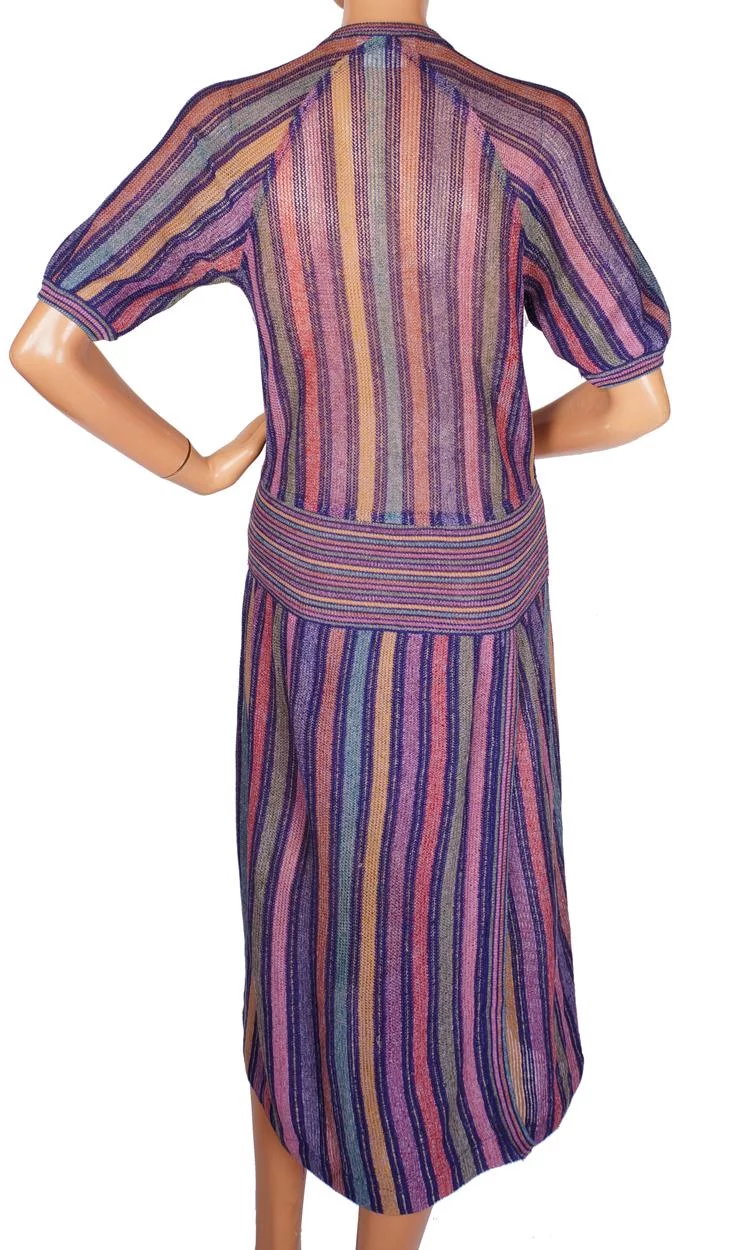 Vintage 1970s Missoni For Bloomingdales Knit Linen Dress Ladies Size S Small - Poppy's Vintage Clothing