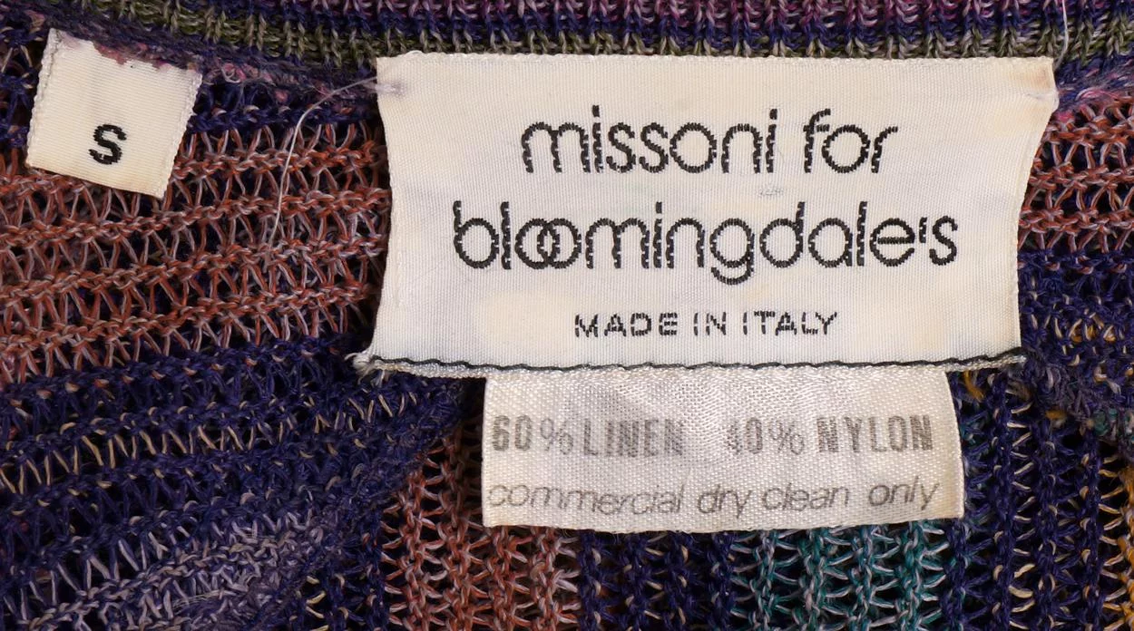 Vintage 1970s Missoni For Bloomingdales Knit Linen Dress Ladies Size S Small - Poppy's Vintage Clothing