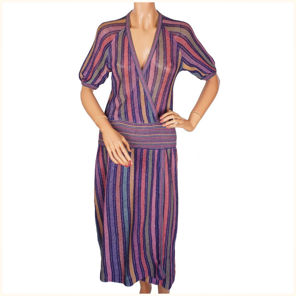 Vintage 1970s Missoni For Bloomingdales Knit Linen Dress Ladies Size S –  Poppy's Vintage Clothing