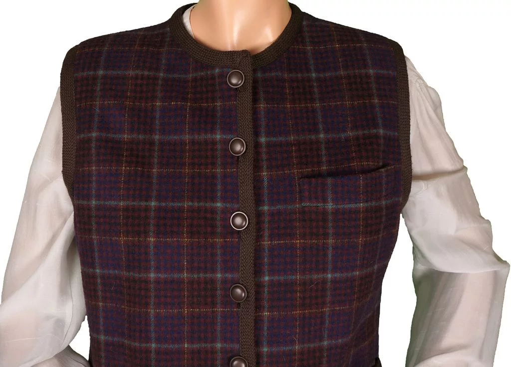 Vintage 1970s Yves Saint Laurent Vest - Rive Gauche Paris - Plaid Wool Ladies - Size Small - Poppy's Vintage Clothing