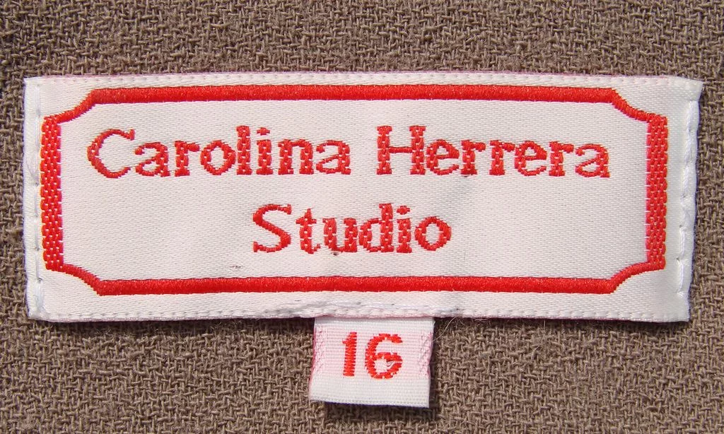 Vintage 1990s Carolina Herrera Wool Ladies Suit - Size L - 16 - Poppy's Vintage Clothing