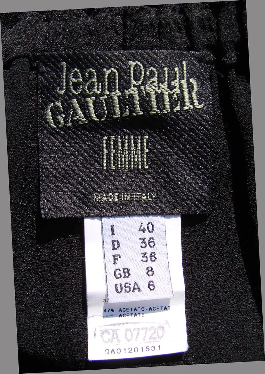 Vintage 1990s Jean Paul Gaultier Black Skirt - Femme Label - Small Size 6 - Poppy's Vintage Clothing