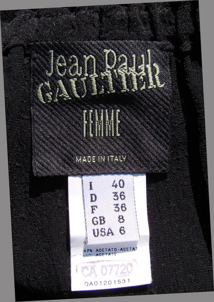 Vintage 1990s Jean Paul Gaultier Black Skirt - Femme Label - Small Size 6 - Poppy's Vintage Clothing