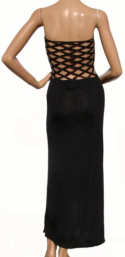 Vintage 1990s Jean Paul Gaultier Dress - Black Mesh Bodice - Poppy's Vintage Clothing