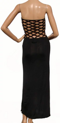 Vintage 1990s Jean Paul Gaultier Dress - Black Mesh Bodice - Poppy's Vintage Clothing