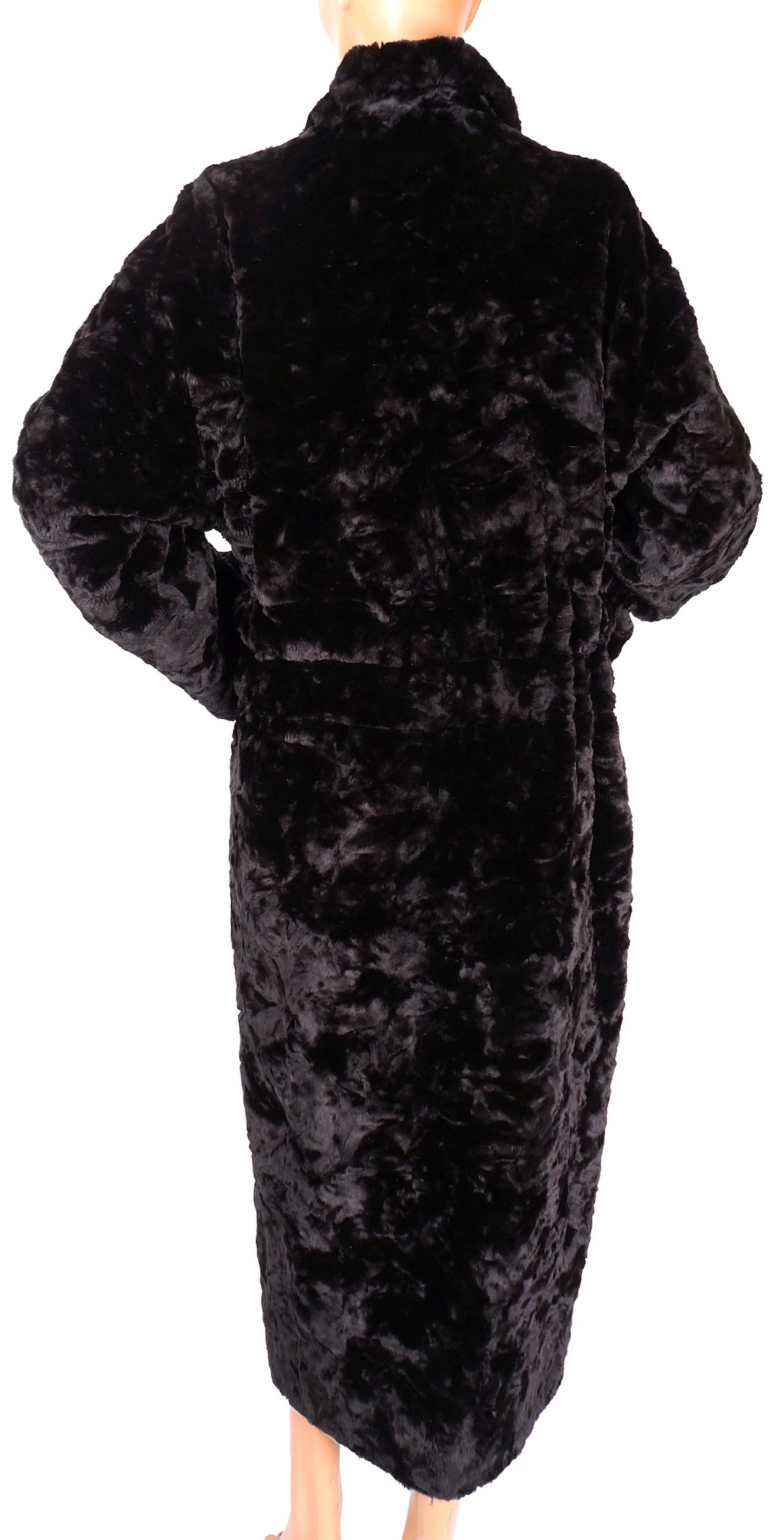 Vintage 1990s Sonia Rykiel Black Faux Fur and Satin
