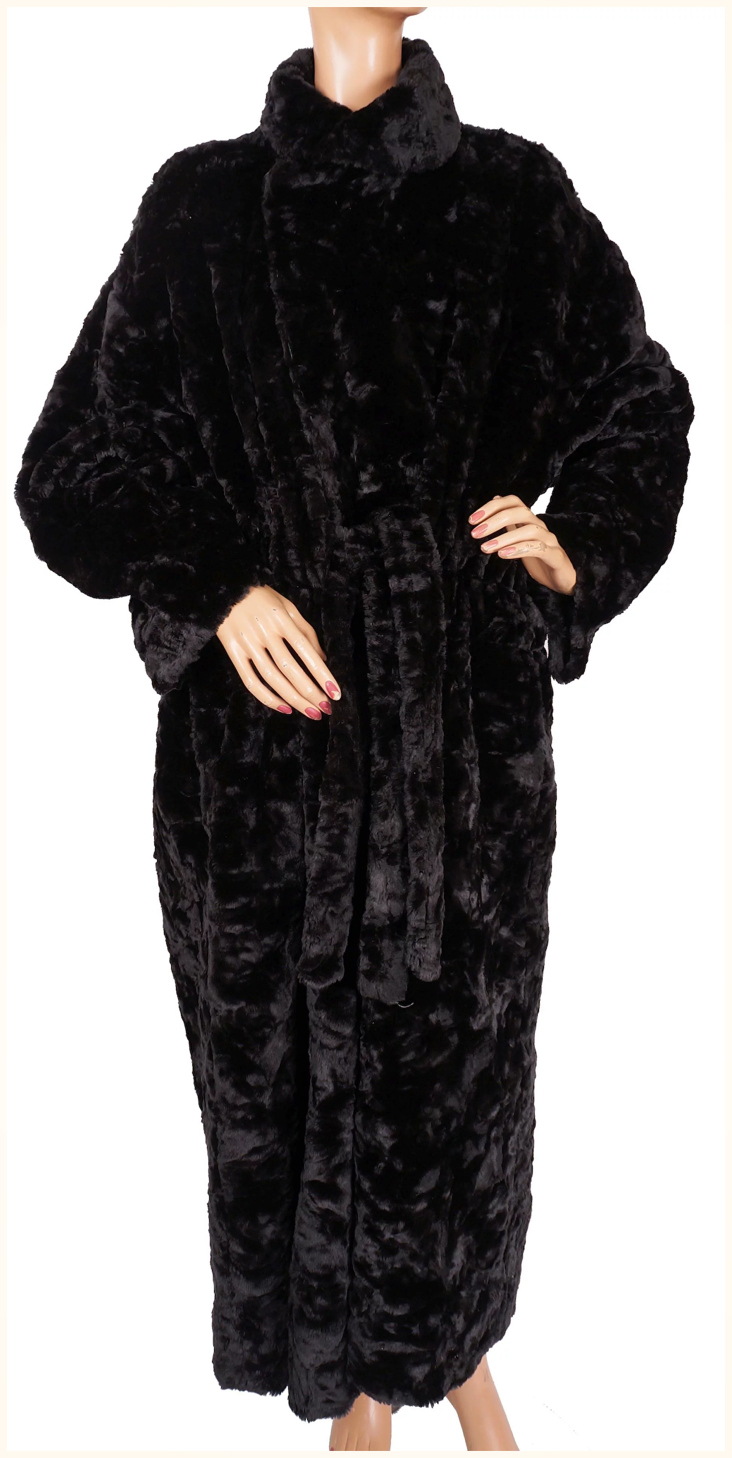 Vintage 1990s Sonia Rykiel Black Faux Fur and Satin Vintage 1990s Sonia Rykiel Black Faux Fur and Satin