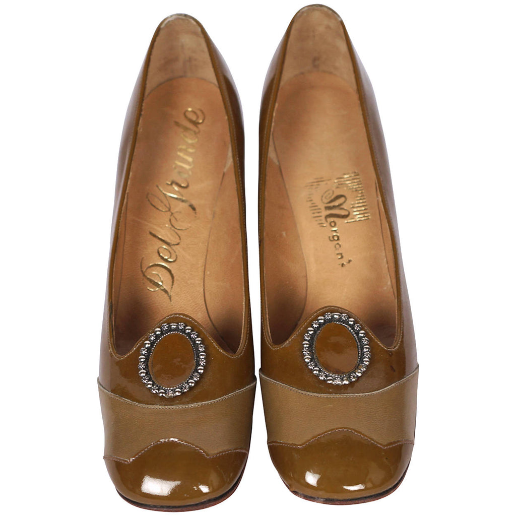 Vintage Unused NOS 1960s Ladies Patent Leather Shoes Del Grande Montreal 7 AA - Poppy's Vintage Clothing