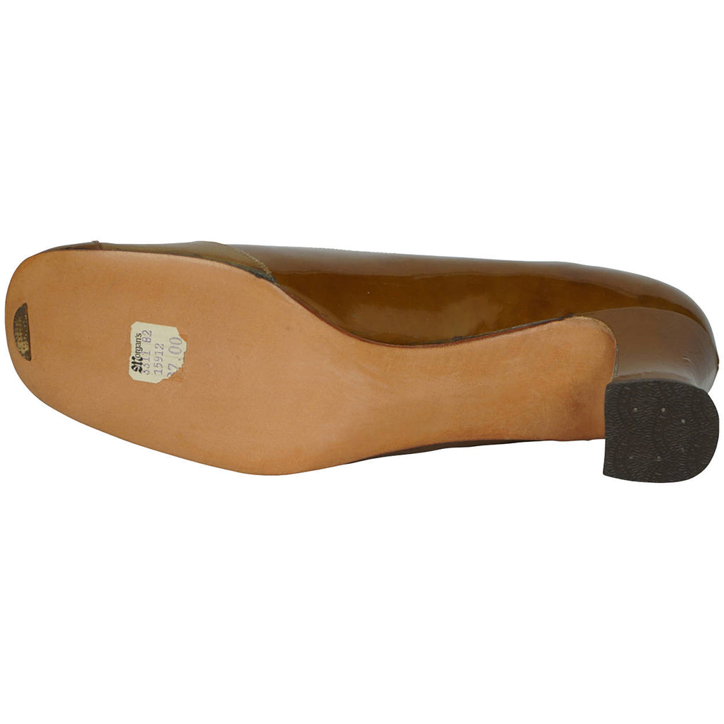 Vintage Unused NOS 1960s Ladies Patent Leather Shoes Del Grande Montreal 7 AA - Poppy's Vintage Clothing