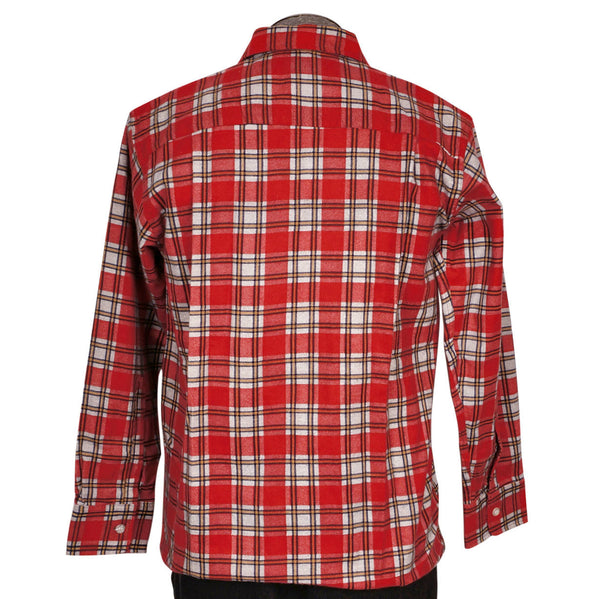 Vintage Mens Cotton Flannel Shirt 1960s Rockabilly Red Plaid Chandler ...