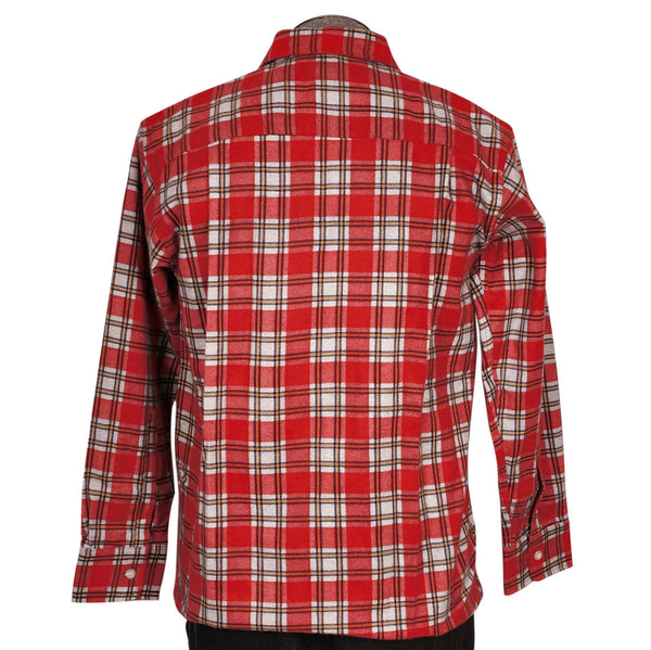 Vintage Mens Cotton Flannel Shirt 1960s Rockabilly Red Plaid Chandler  Unused M - Poppy's Vintage Clothing