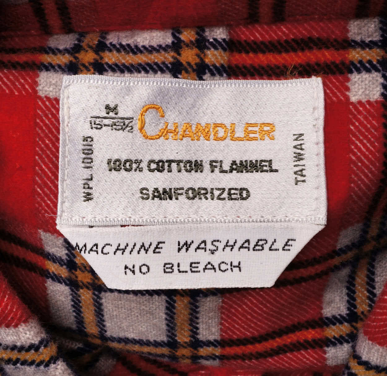Vintage Mens Cotton Flannel Shirt 1960s Rockabilly Red Plaid Chandler Unused M - Poppy's Vintage Clothing