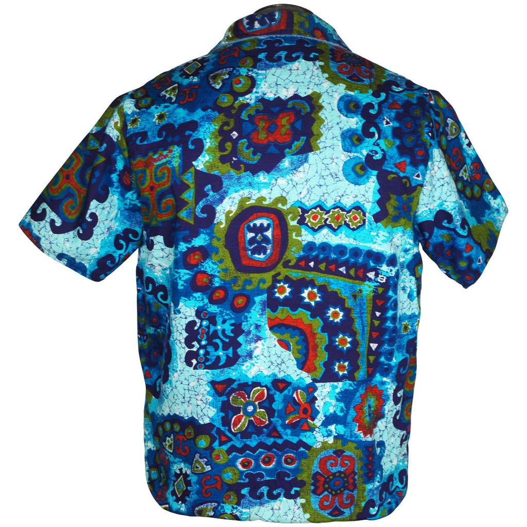 Vintage Mens Beach Shirt Surf King Cover Up Swimwear Size M - Poppy's Vintage Clothing