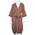Vintage 1970s Indian Cotton Dressing Gown Block Printed Flower Pattern Robe M L - Poppy's Vintage Clothing