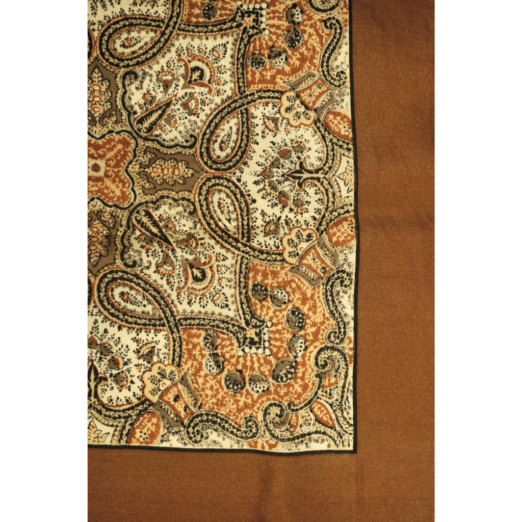 Vintage Liberty of London Silk Scarf Brown w Cloth Label 1950s Made in England  - Poppy's Vintage Clothing