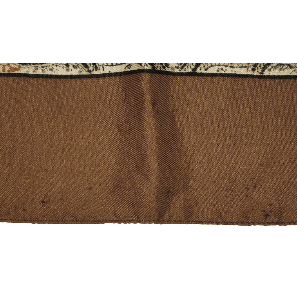 Vintage Liberty of London Silk Scarf Brown w Cloth Label 1950s Made in England  - Poppy's Vintage Clothing