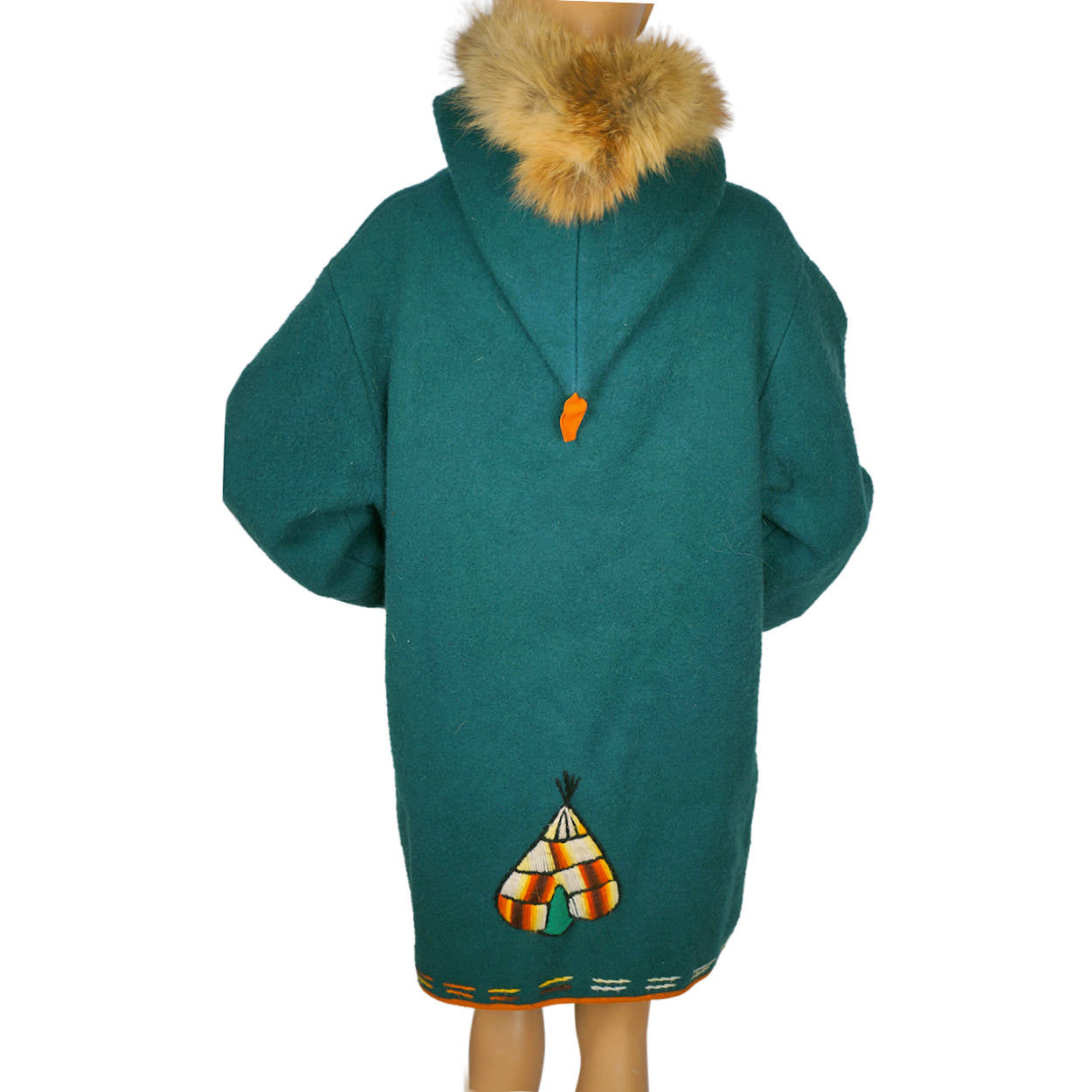 Vintage Eskimo Duffle Parka Coat Inuit Embroidered Green Vintage Eskimo Duffle Parka Coat Inuit Embroidered Green