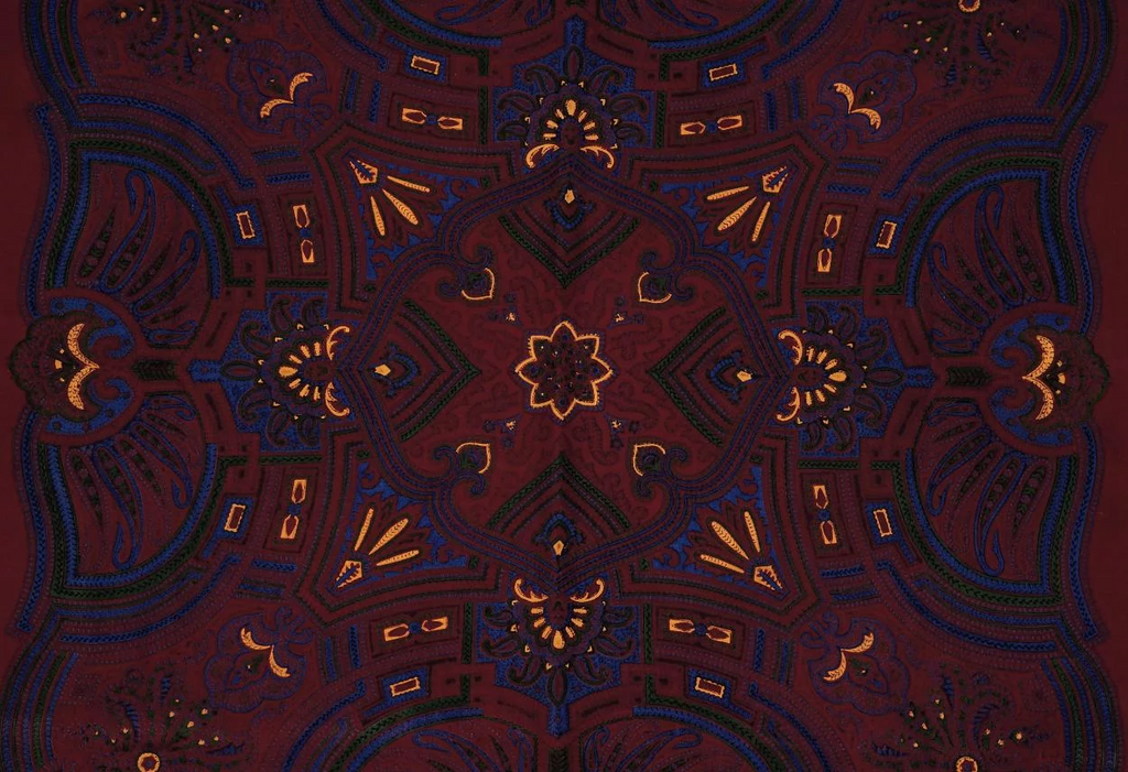 Vintage 1940s Mens Silk Maroon Opera Scarf - 35” Square - Made in England - Poppy's Vintage Clothing